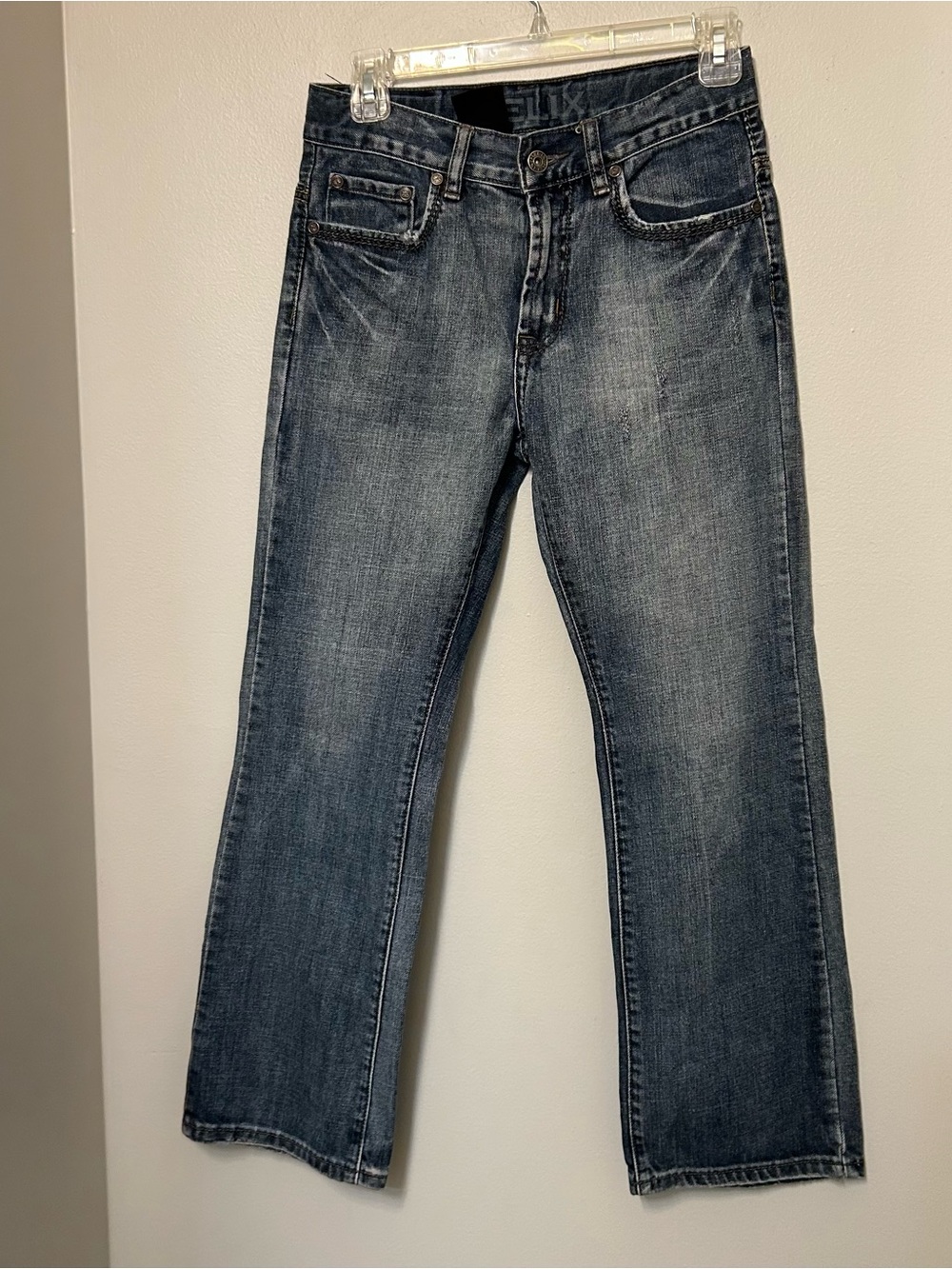 Helix Jeans Boys Blue 14 Slim Boot Denim Embroidered Back Pocket Classic Style